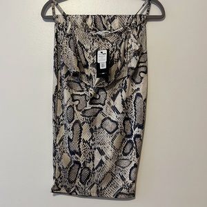 Fashion Nova Snakeskin Crop Top and Maxi Skirt Set